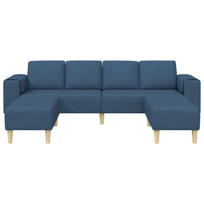 Sofa Sæt 3 Pcs Blå Stof - Billede 4