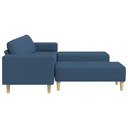 Sofa Sæt 3 Pcs Blå Stof - Billede 5