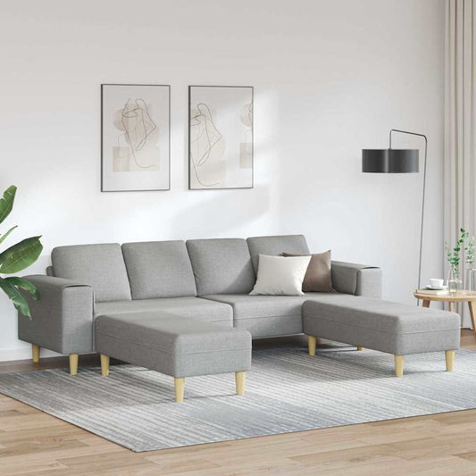 Sofa Sæt 3 Pcs Sky Grey Stof - Hovedbillede