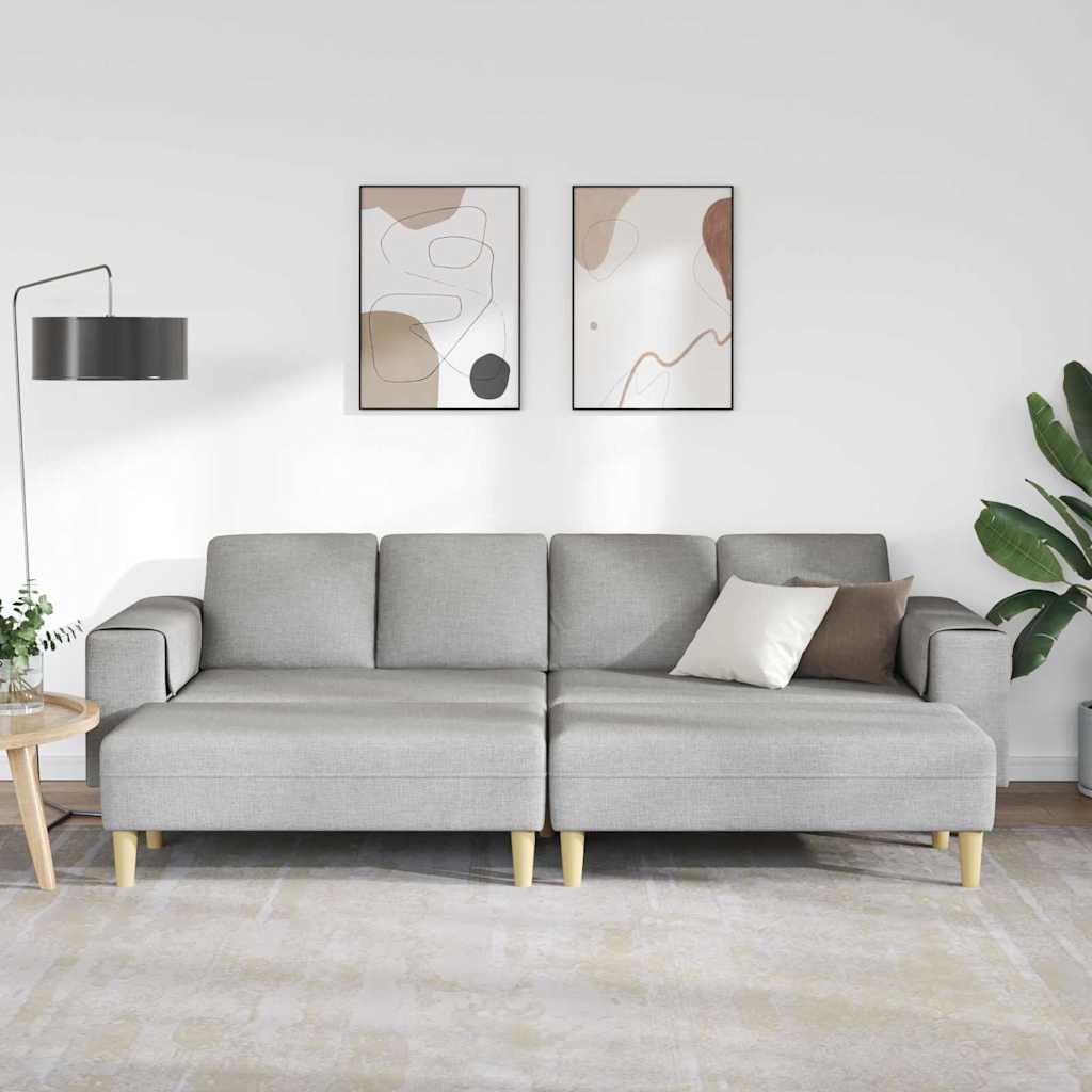 Sofa Sæt 3 Pcs Sky Grey Stof - Billede 3