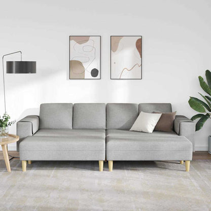 Sofa Sæt 3 Pcs Sky Grey Stof - Billede 3