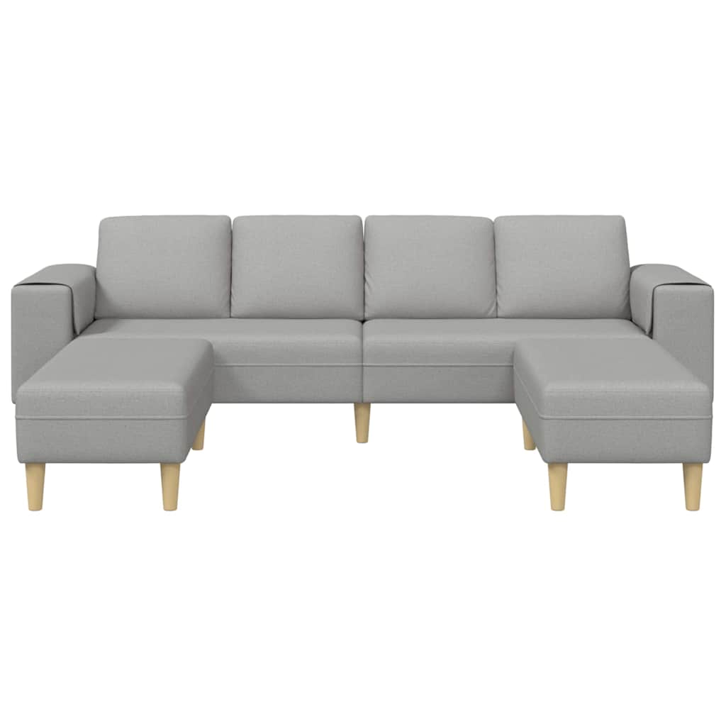 Sofa Sæt 3 Pcs Sky Grey Stof - Billede 4