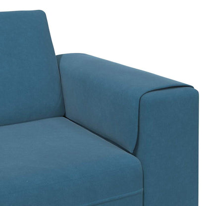 Sofa Sæt 3 Pcs Blå Fløjl - Billede 7