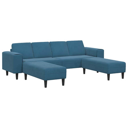 Sofa Sæt 3 Pcs Blå Fløjl - Billede 2