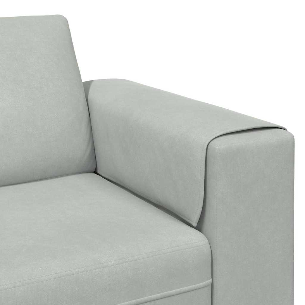 Sofa Sæt 3 Pcs Lysegrå Fløjl - Billede 7