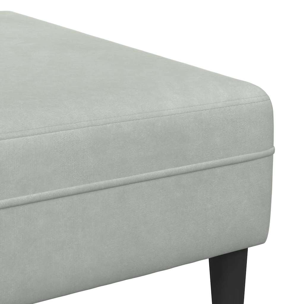 Sofa Sæt 3 Pcs Lysegrå Fløjl - Billede 8