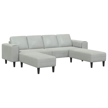 Sofa Sæt 3 Pcs Lysegrå Fløjl - Billede 2