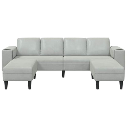 Sofa Sæt 3 Pcs Lysegrå Fløjl - Billede 4