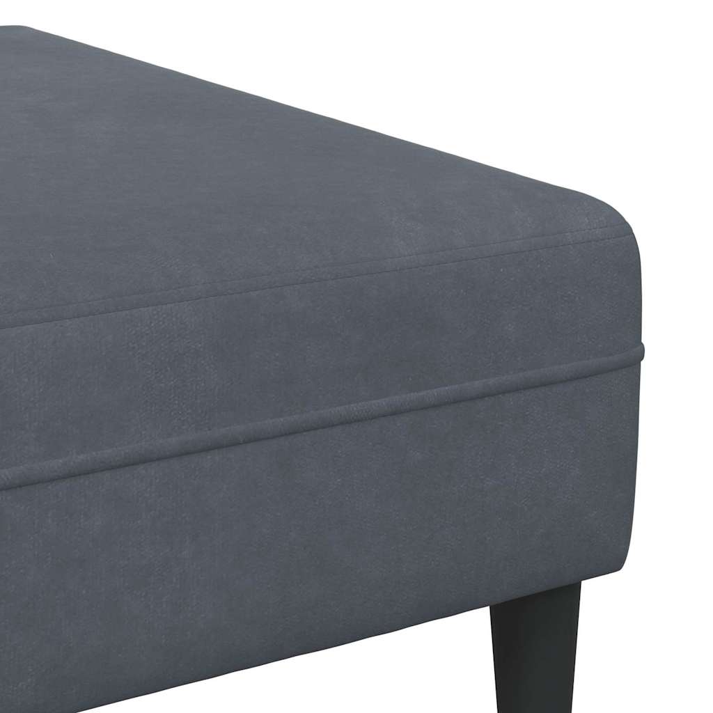 Sofa Sæt 3 Pcs Mørkegrå Fløjl - Billede 8