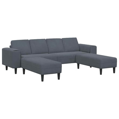 Sofa Sæt 3 Pcs Mørkegrå Fløjl - Billede 2