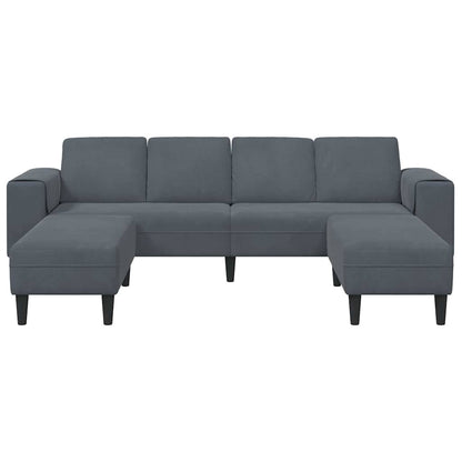 Sofa Sæt 3 Pcs Mørkegrå Fløjl - Billede 4