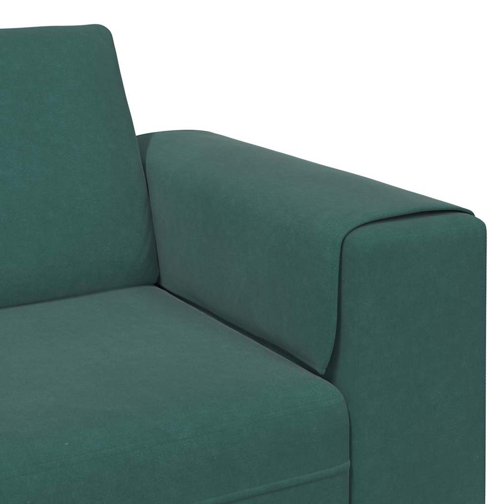 Sofa Sæt 3 Pcs Mørkegrøn Fløjl - Billede 7
