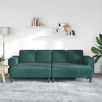 Sofa Sæt 3 Pcs Mørkegrøn Fløjl - Billede 3