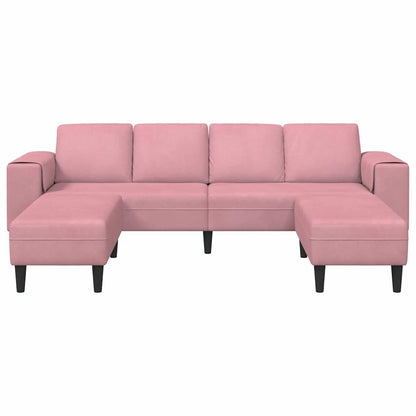 Sofa Sæt 3 Pcs Lyserød Fløjl - Billede 4
