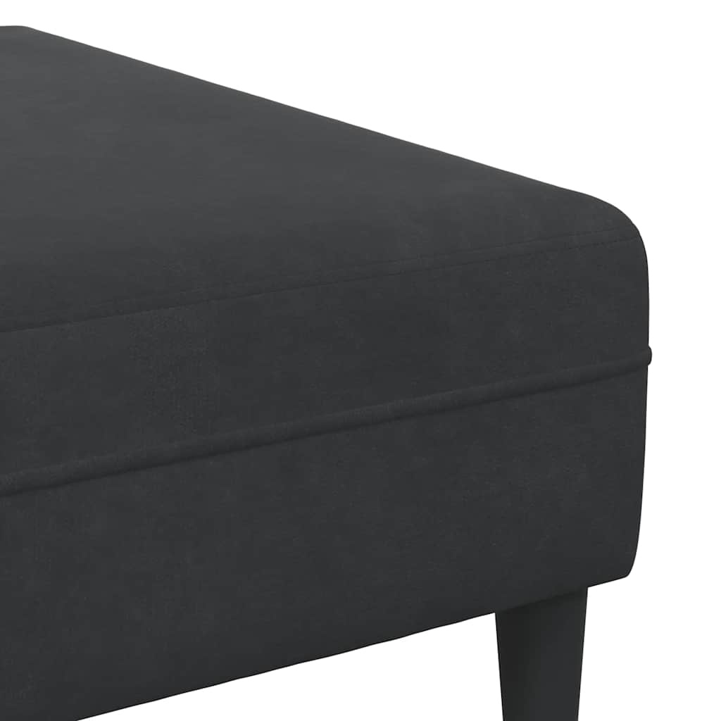 Sofa Sæt 3 Pcs Sort Fløjl - Billede 8