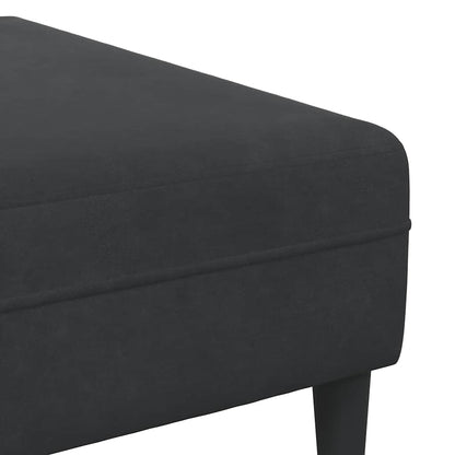 Sofa Sæt 3 Pcs Sort Fløjl - Billede 8