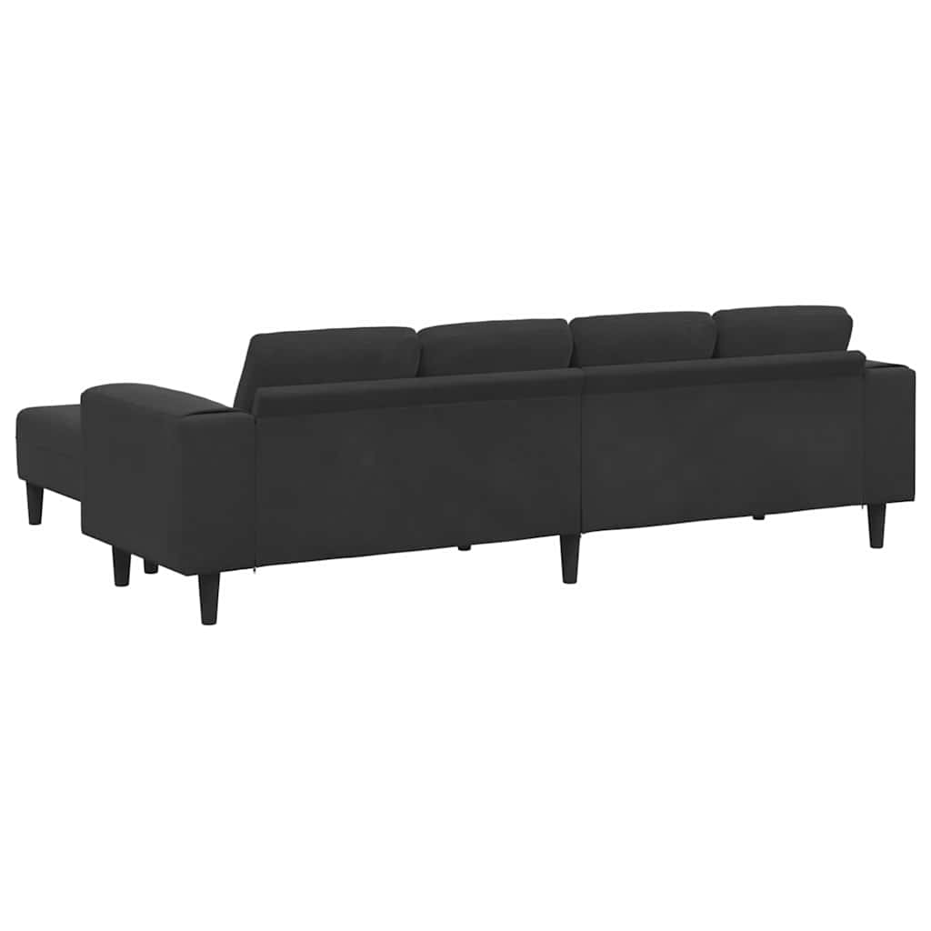 Sofa Sæt 3 Pcs Sort Fløjl - Billede 6