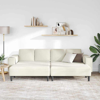 Sofa Sæt 3 Pcs Creme Fløjl - Billede 3