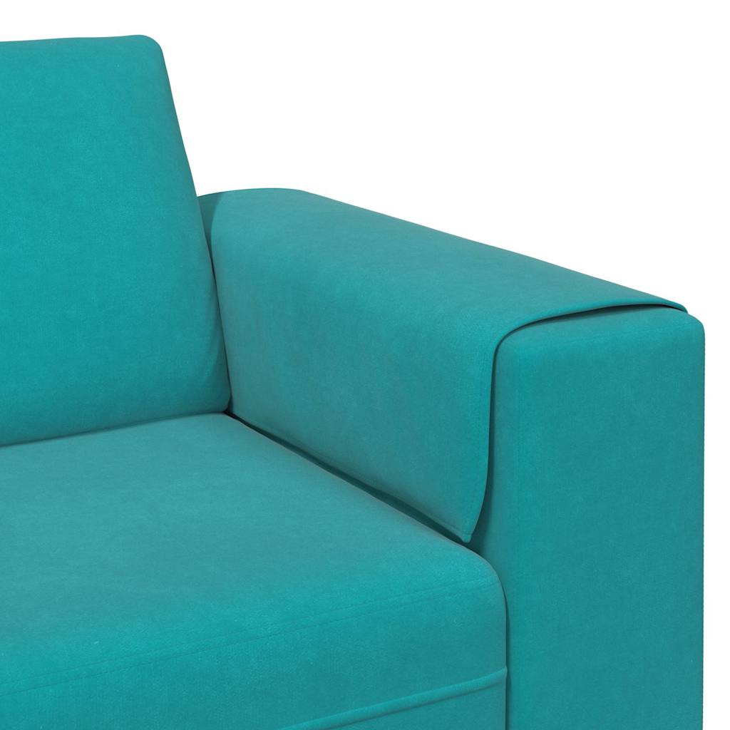 Sofa Sæt 3 Pcs Turkis Fløjl - Billede 7