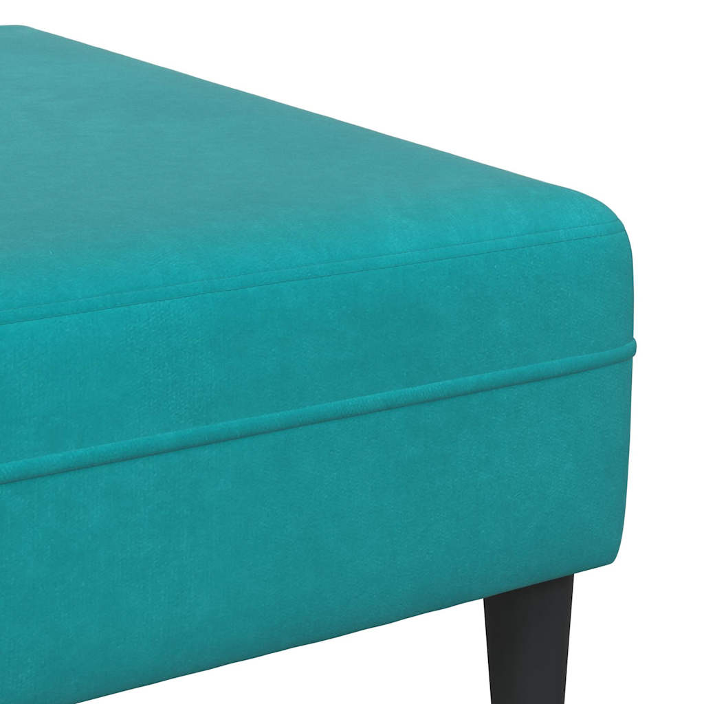 Sofa Sæt 3 Pcs Turkis Fløjl - Billede 8