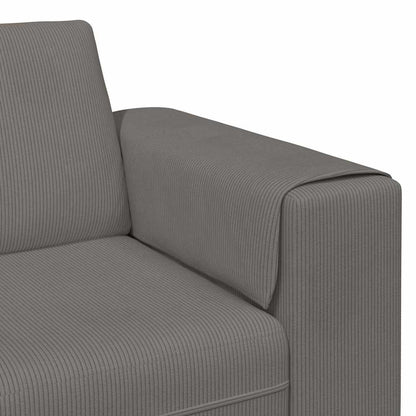Stof Sofa Med Pude Lysegrå Corduroy Stof - Billede 7