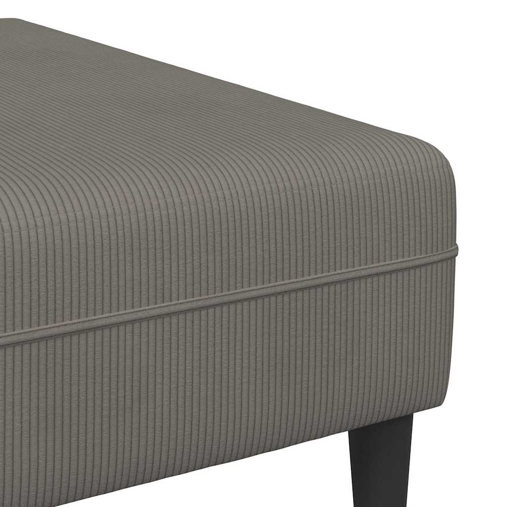 Stof Sofa Med Pude Lysegrå Corduroy Stof - Billede 8