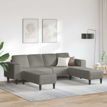 Sofa 250 X 188 X 76 Cm Velourstof - Variant 3335131