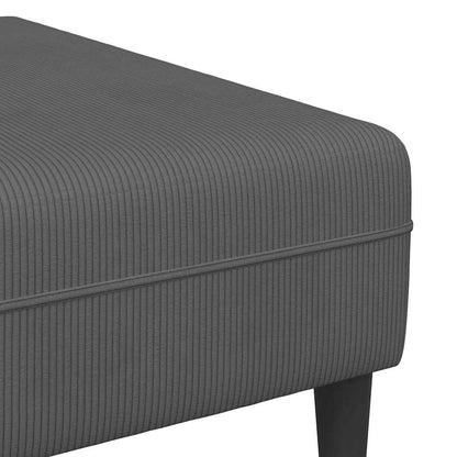 Stof Sofa Med Pude Mørkegrå Corduroy Stof - Billede 8