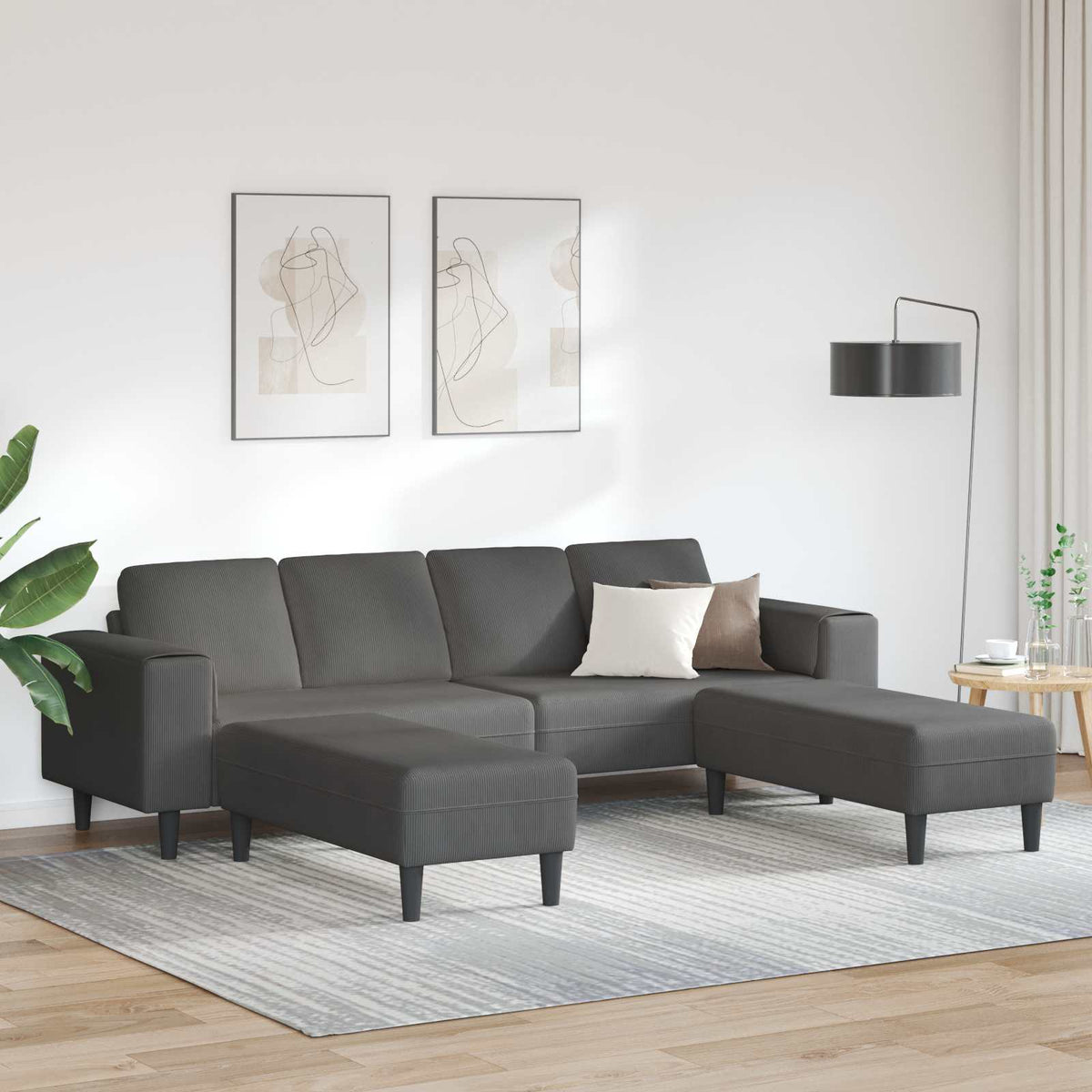 Sofa 250 X 188 X 76 Cm Velourstof - Variant 3335132