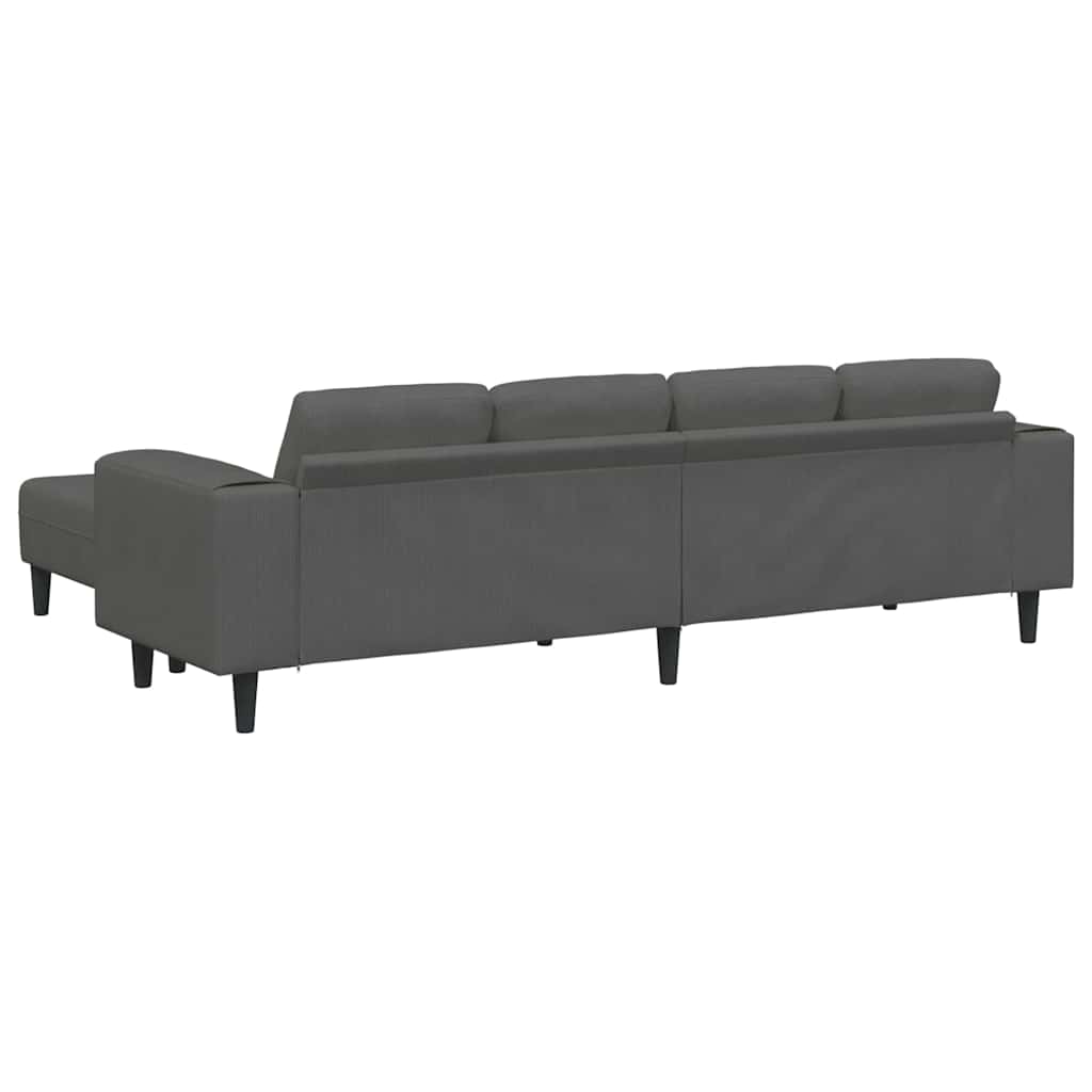 Stof Sofa Med Pude Mørkegrå Corduroy Stof - Billede 6