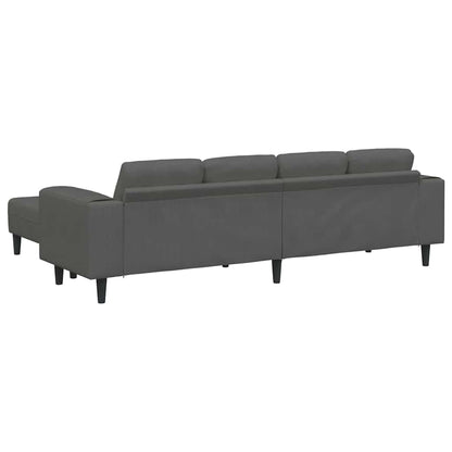 Stof Sofa Med Pude Mørkegrå Corduroy Stof - Billede 6