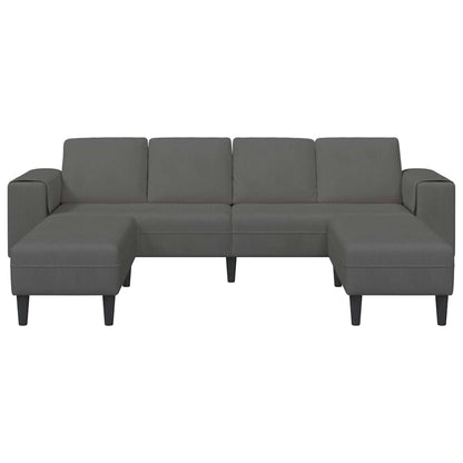 Stof Sofa Med Pude Mørkegrå Corduroy Stof - Billede 4
