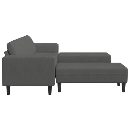 Stof Sofa Med Pude Mørkegrå Corduroy Stof - Billede 5