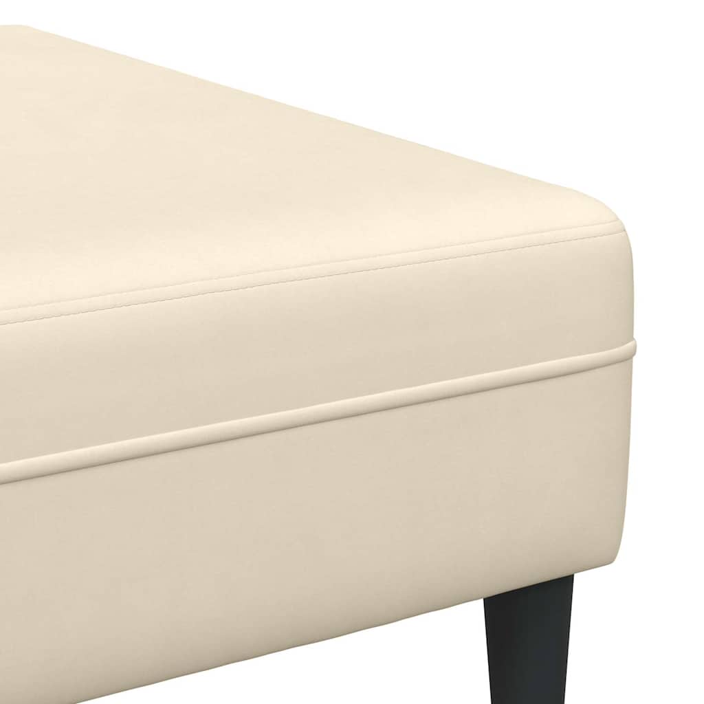Stof Sofa Med Pude Creme 208 Cm Corduroy Stof - Billede 8