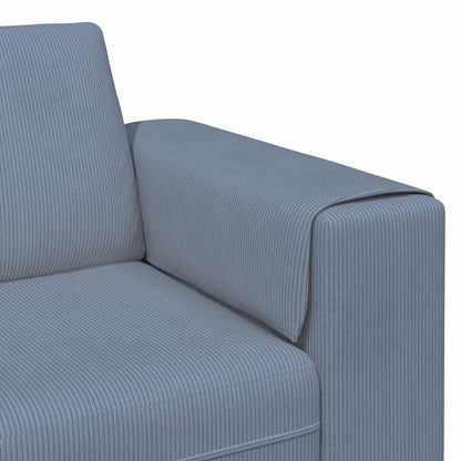 Stof Sofa Med Pude Blå Corduroy Stof - Billede 7