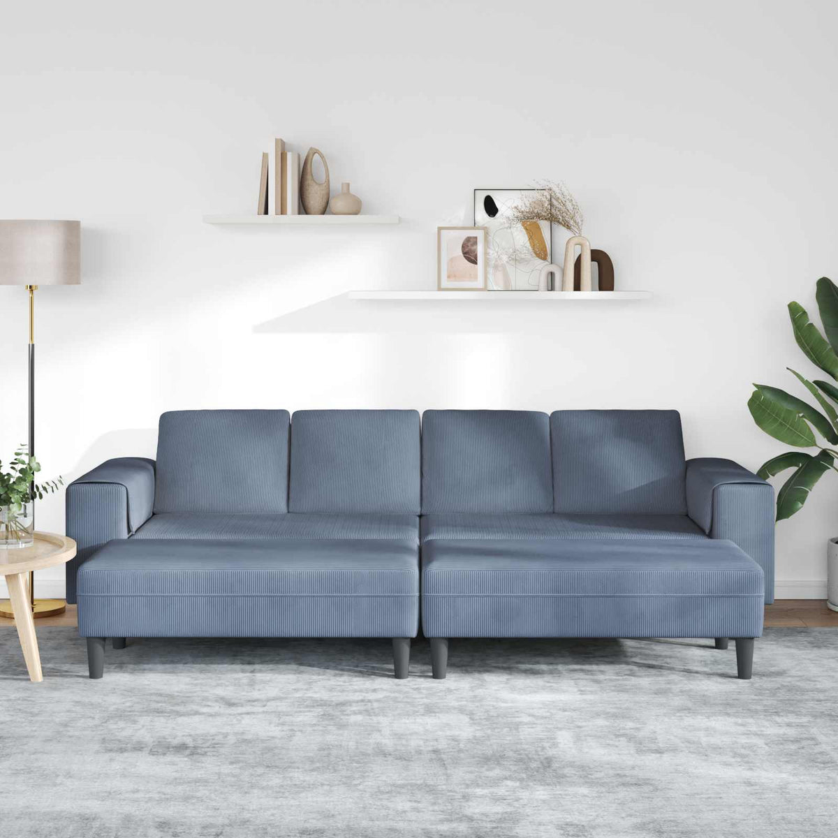 Sofa 250 X 188 X 76 Cm Velourstof - Billede 3