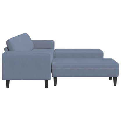 Stof Sofa Med Pude Blå Corduroy Stof - Billede 5