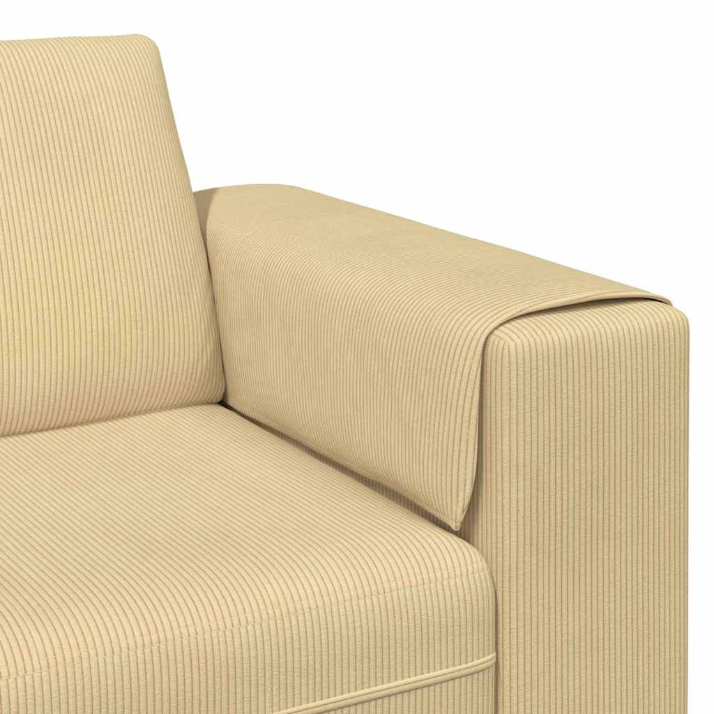 Stof Sofa Med Pude Grågrøn Corduroy Stof - Billede 7