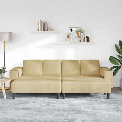 Stof Sofa Med Pude Grågrøn Corduroy Stof - Billede 3