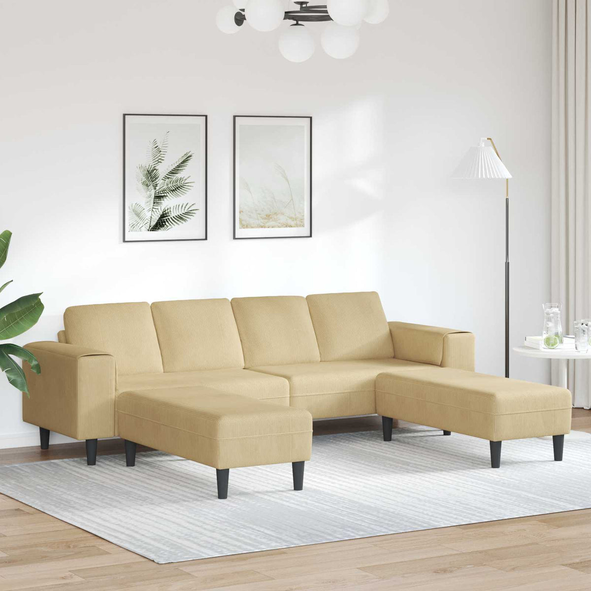Sofa 250 X 188 X 76 Cm Velourstof - Variant 3335135