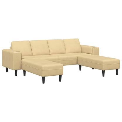 Stof Sofa Med Pude Grågrøn Corduroy Stof - Billede 2