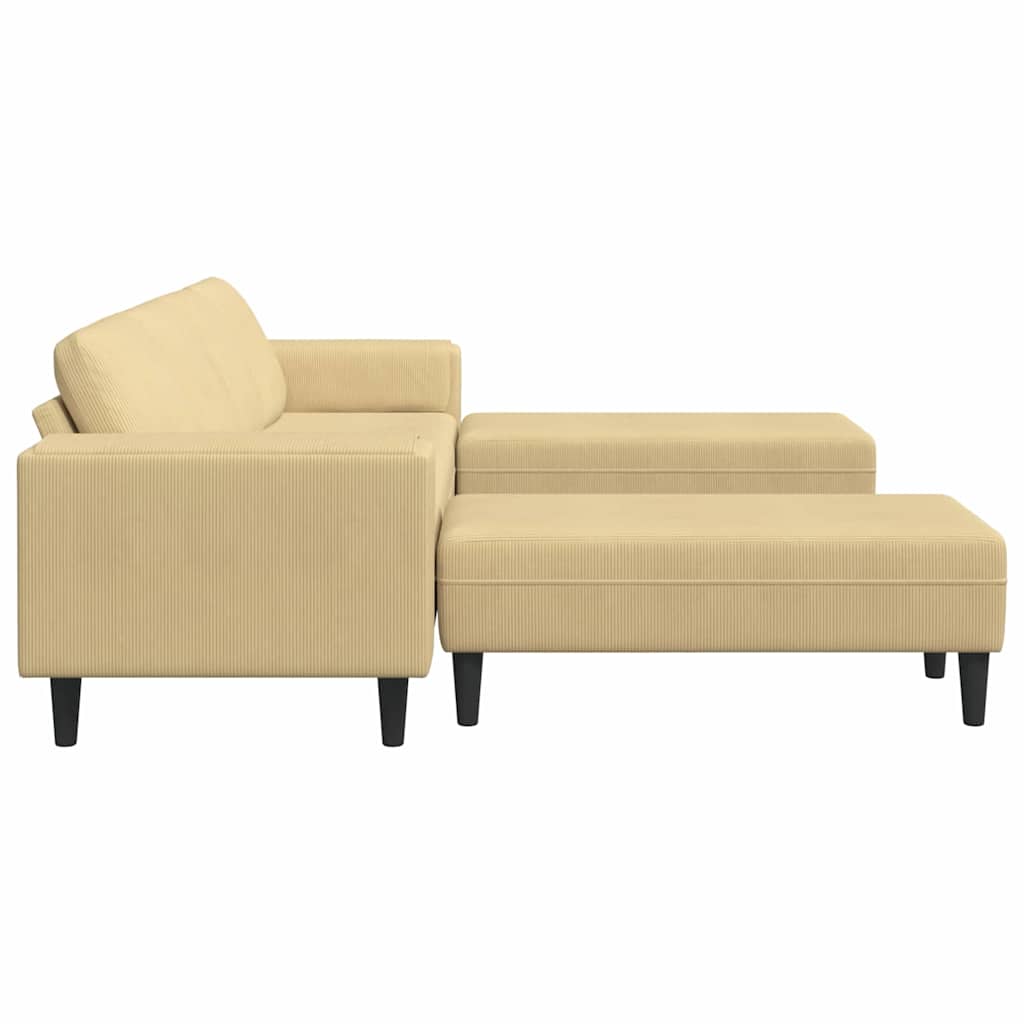 Stof Sofa Med Pude Grågrøn Corduroy Stof - Billede 5