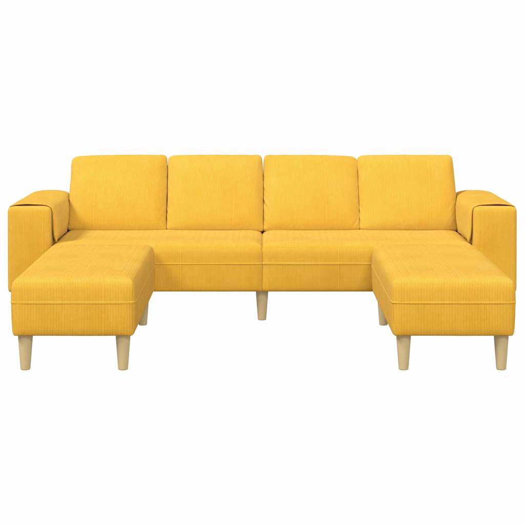 Stof Sofa Lys Gul Corduroy Stof - Billede 4