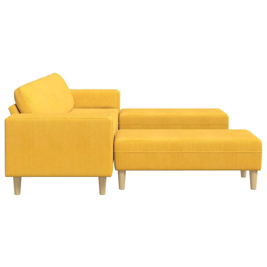Stof Sofa Lys Gul Corduroy Stof - Billede 5