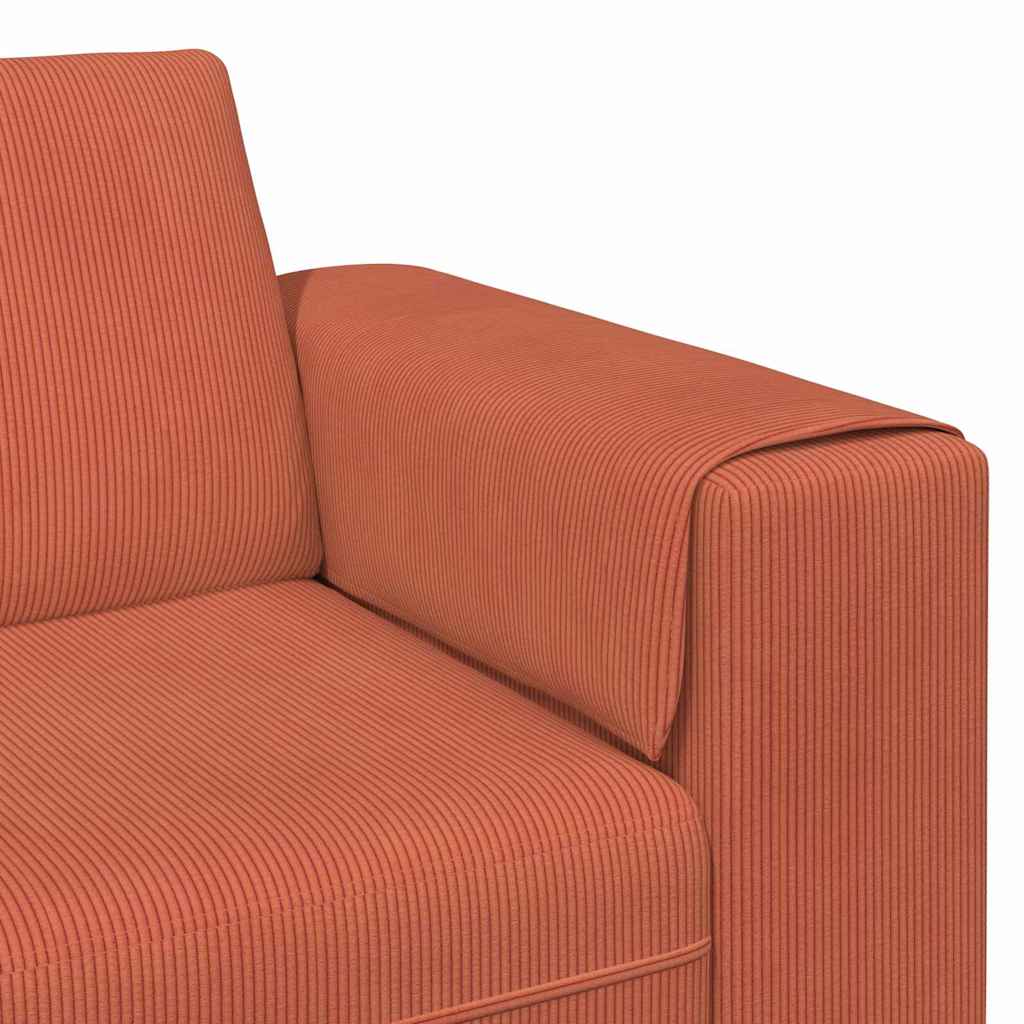 Stof Sofa Med Pude Rød Orange 208 Cm Corduroy Stof - Billede 7