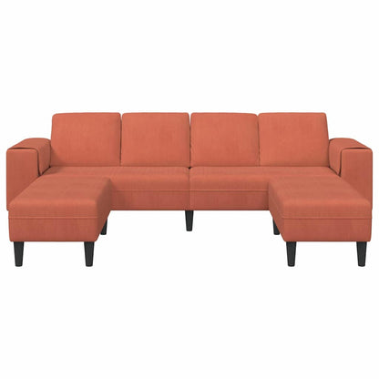 Stof Sofa Med Pude Rød Orange 208 Cm Corduroy Stof - Billede 4