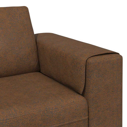Sofa Sæt 3 Pcs Brun Faux Suede Læder - Billede 7