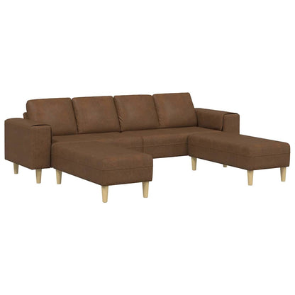 Sofa Sæt 3 Pcs Brun Faux Suede Læder - Billede 2