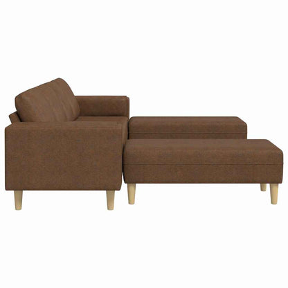 Sofa Sæt 3 Pcs Brun Faux Suede Læder - Billede 5