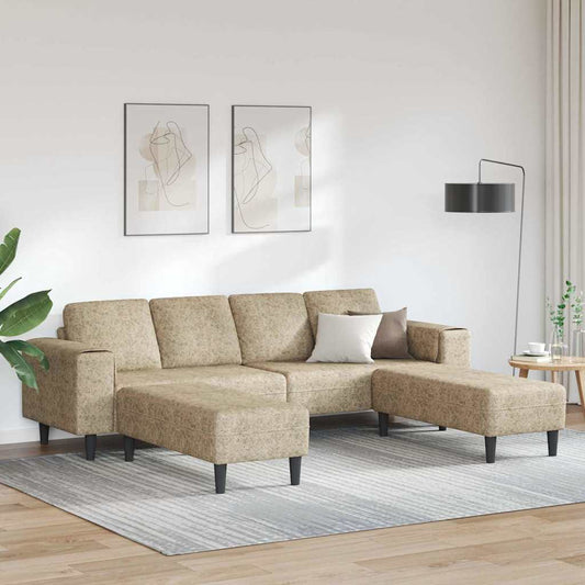 Sofa Sæt 3 Pcs Lysegrå Faux Suede Læder - Hovedbillede